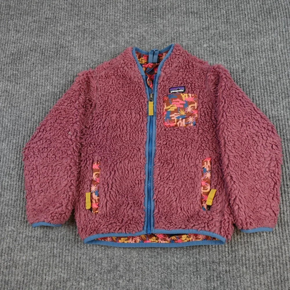 Patagonia Baby Retro X Fleece Jacket Girls 5T Pink Sherpa Lined Full Zip 61025